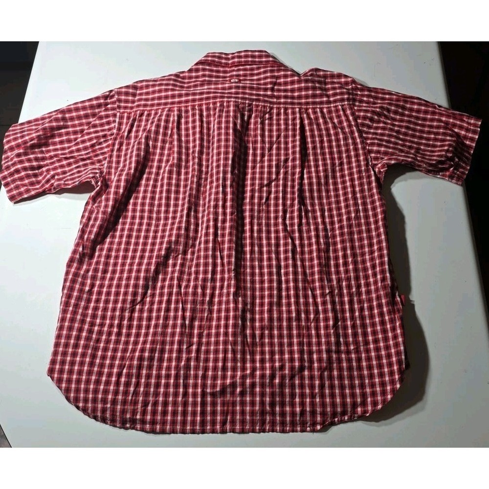 Ecko Unltd Shirt Men Medium Red Plaid Button Down Pocket Short Sleeve Y2K